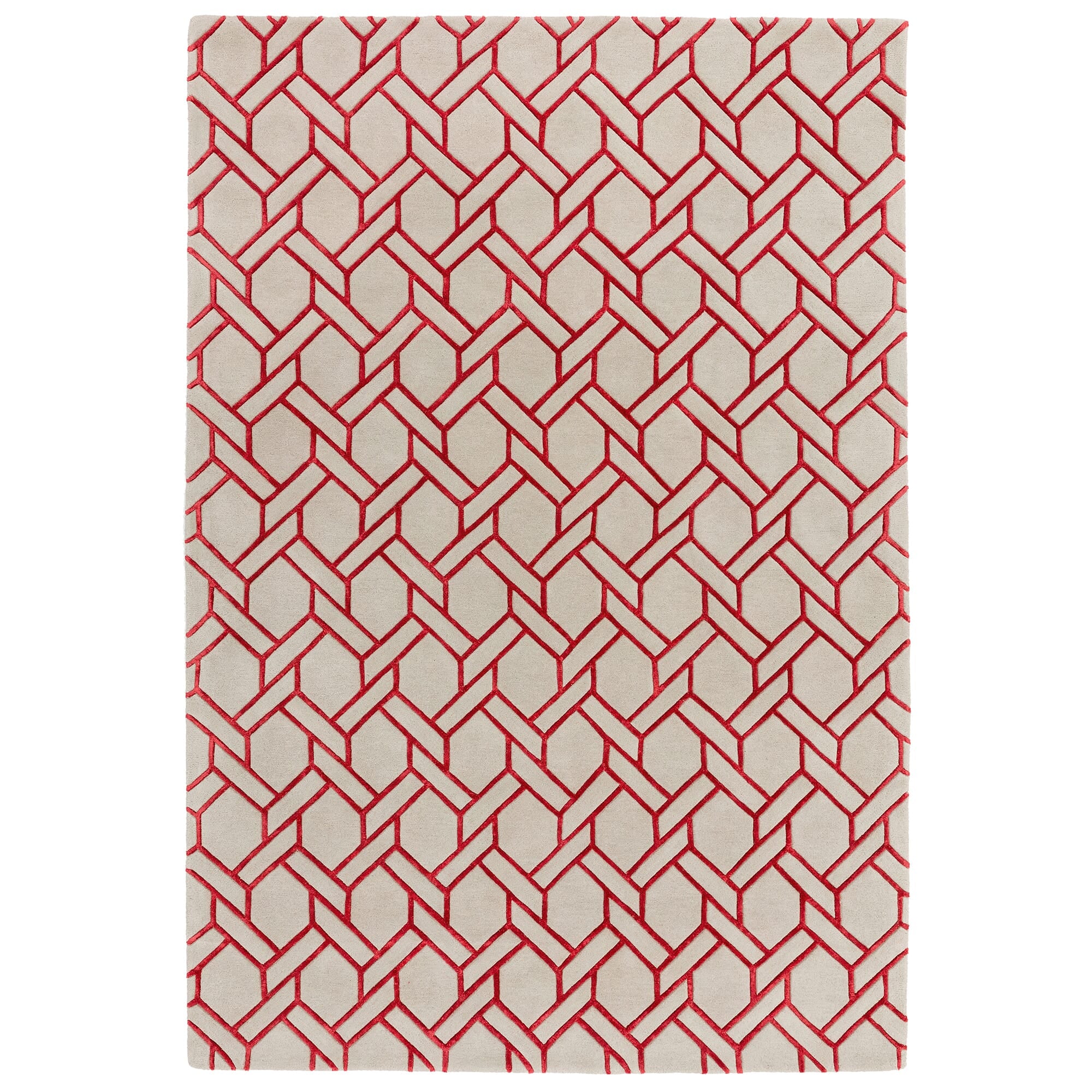Alfombra Nexus Fine Lines plateada/roja