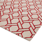 Alfombra Nexus Fine Lines plateada/roja
