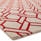 Alfombra Nexus Fine Lines plateada/roja