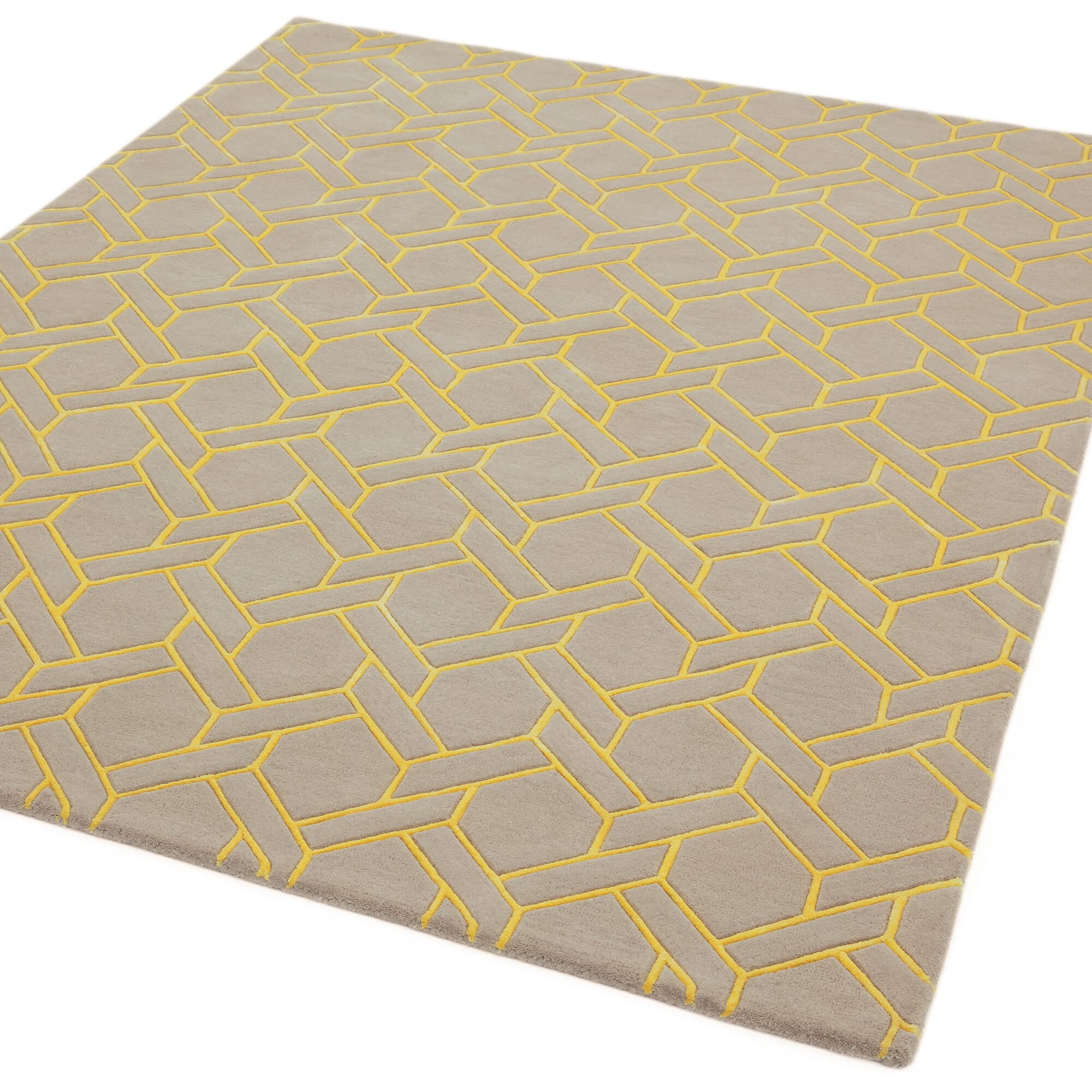 Alfombra Nexus Fine Lines plateada/amarilla
