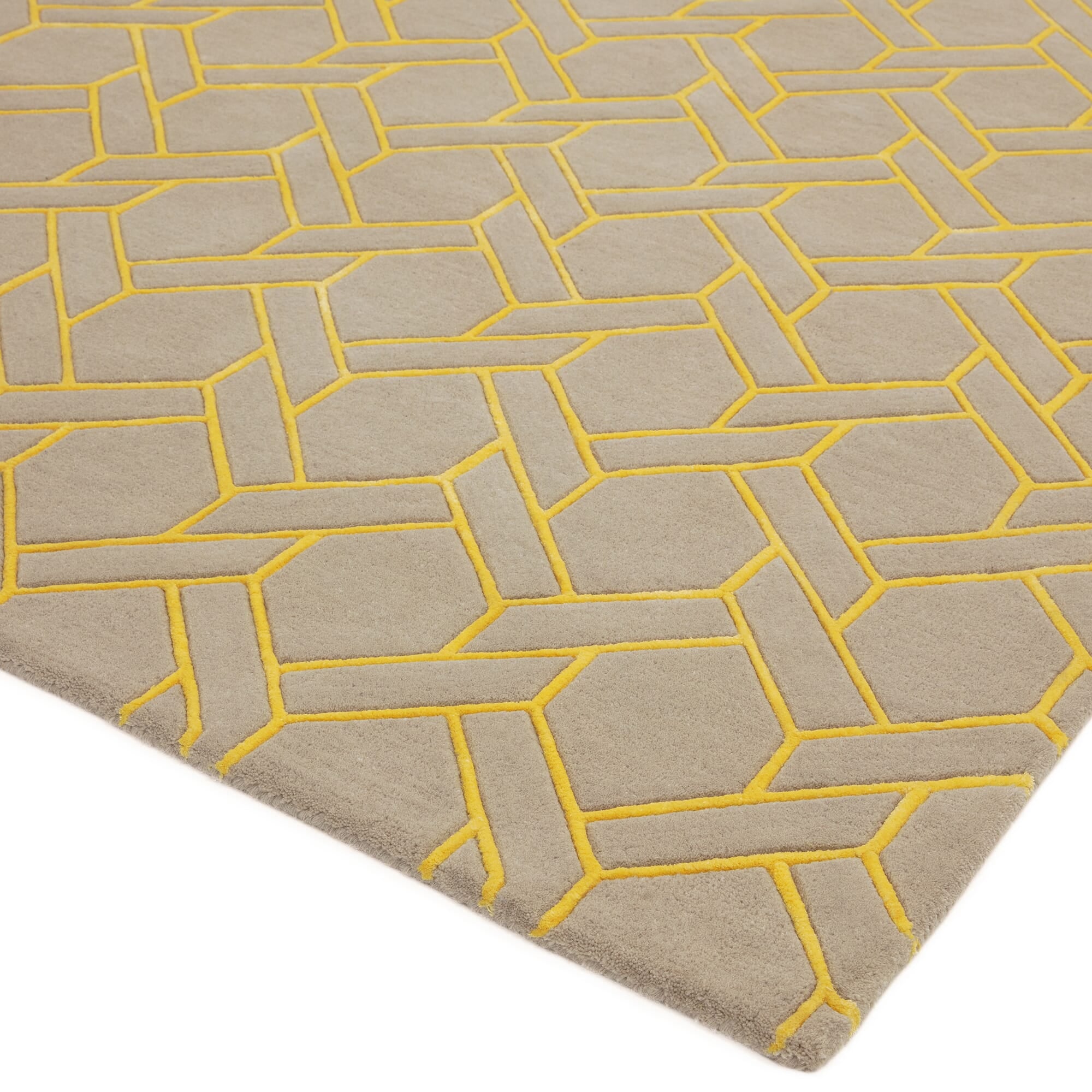 Nexus Fine Lines Silver/Yellow Rug