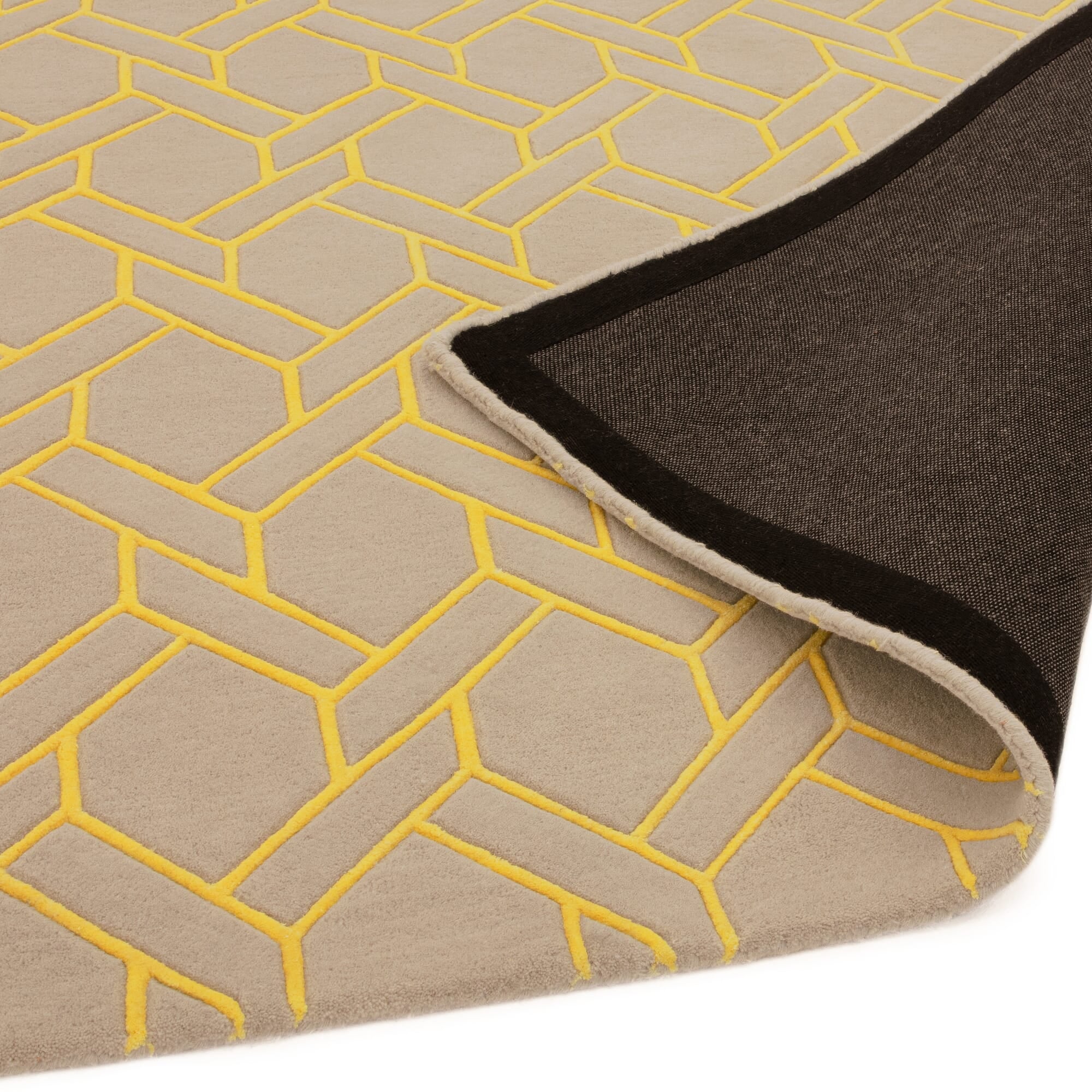 Nexus Fine Lines Silver/Yellow Rug