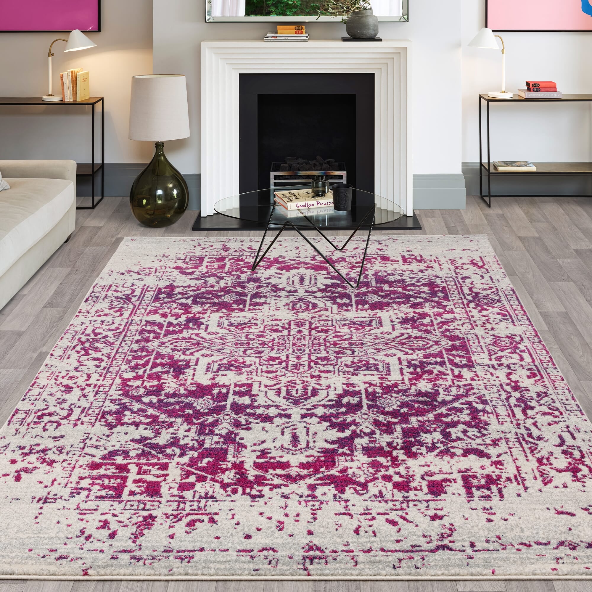 Fuchsia Rugs Nova NV08 Antique Fuchsia Rug - Asiatic Carpets - London