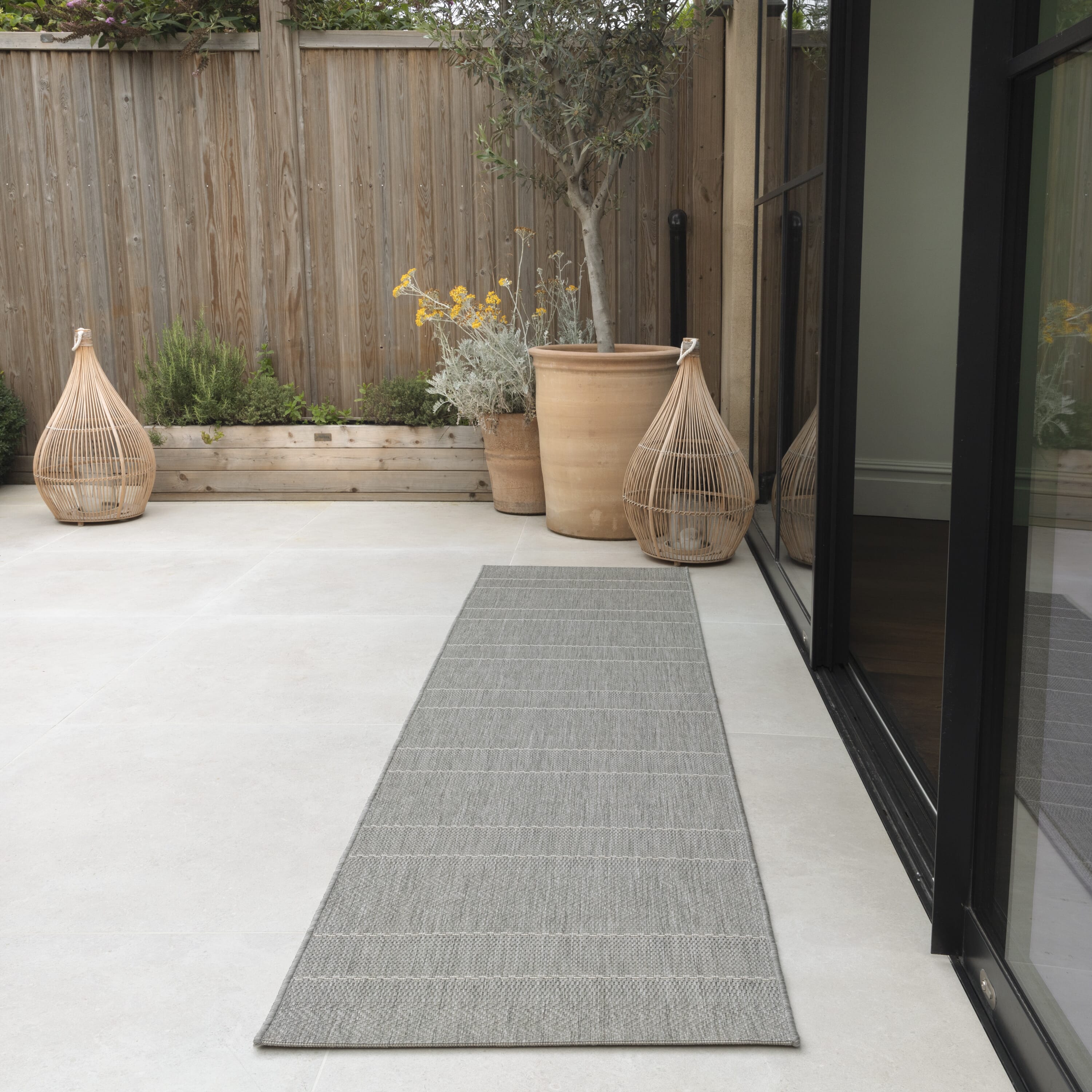 Alfombra Patio PAT03 Rayas Beige