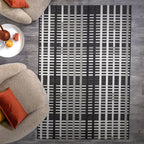 Alfombra de interior/exterior Patio Black Grid PAT22