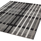 Alfombra de interior/exterior Patio Black Grid PAT22