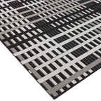 Alfombra de interior/exterior Patio Black Grid PAT22