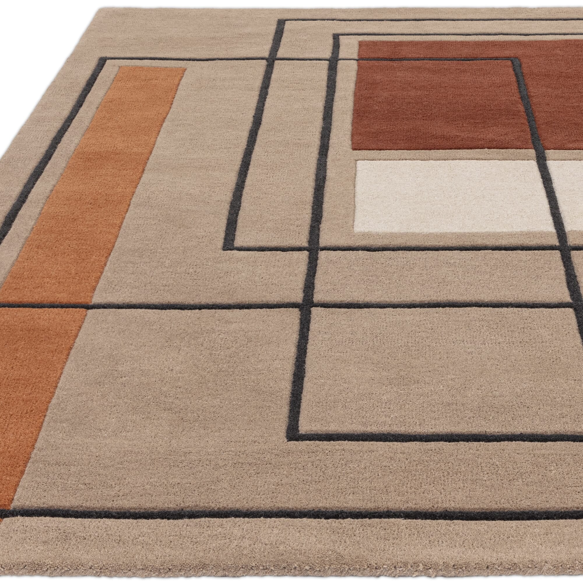 Reef Outline Terracotta Rug RF20 - Asiatic Carpets - London