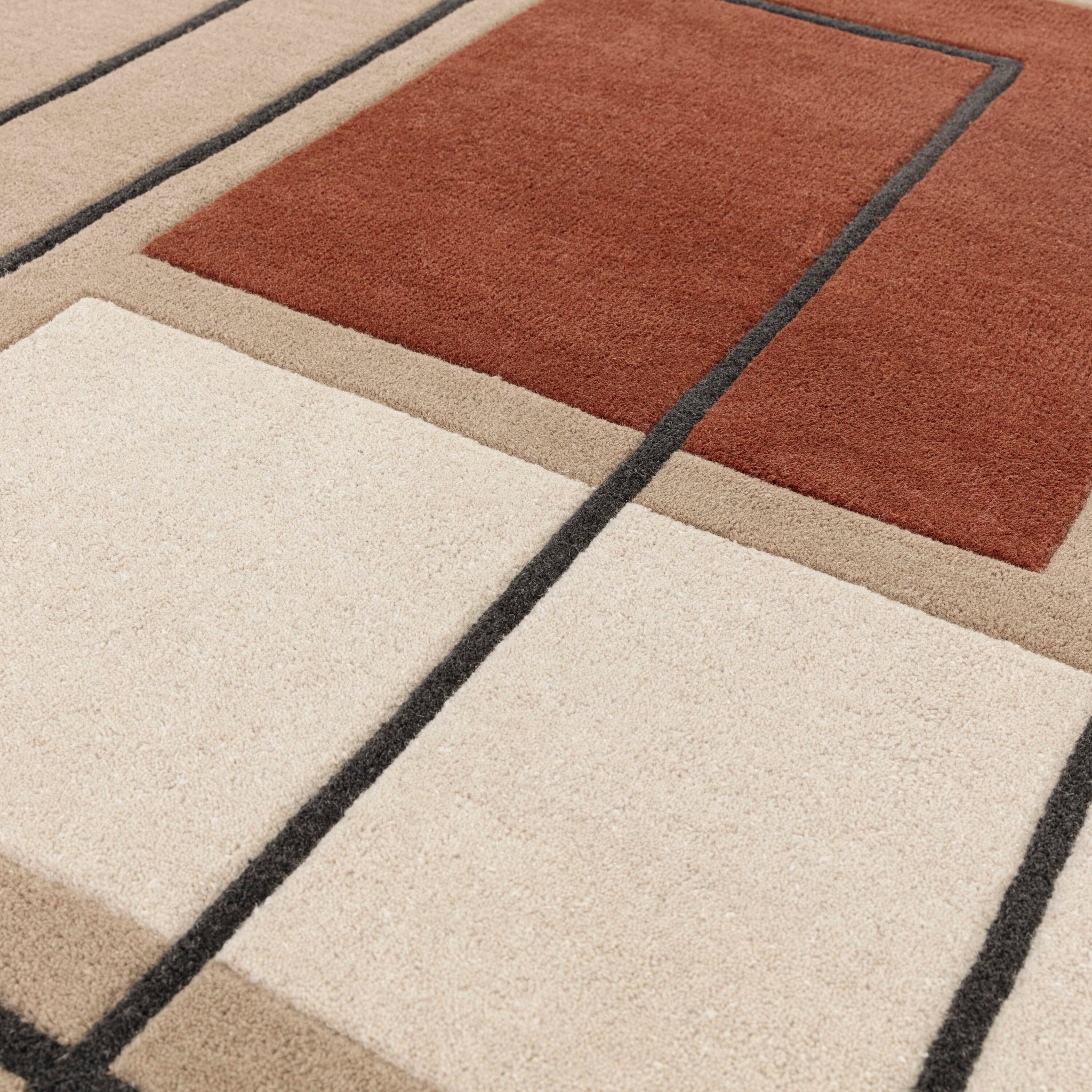 Reef Outline Terracotta Rug RF20 - Asiatic Carpets - London