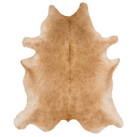 Alfombra Rodeo Beige Sólido de Piel de Vaca