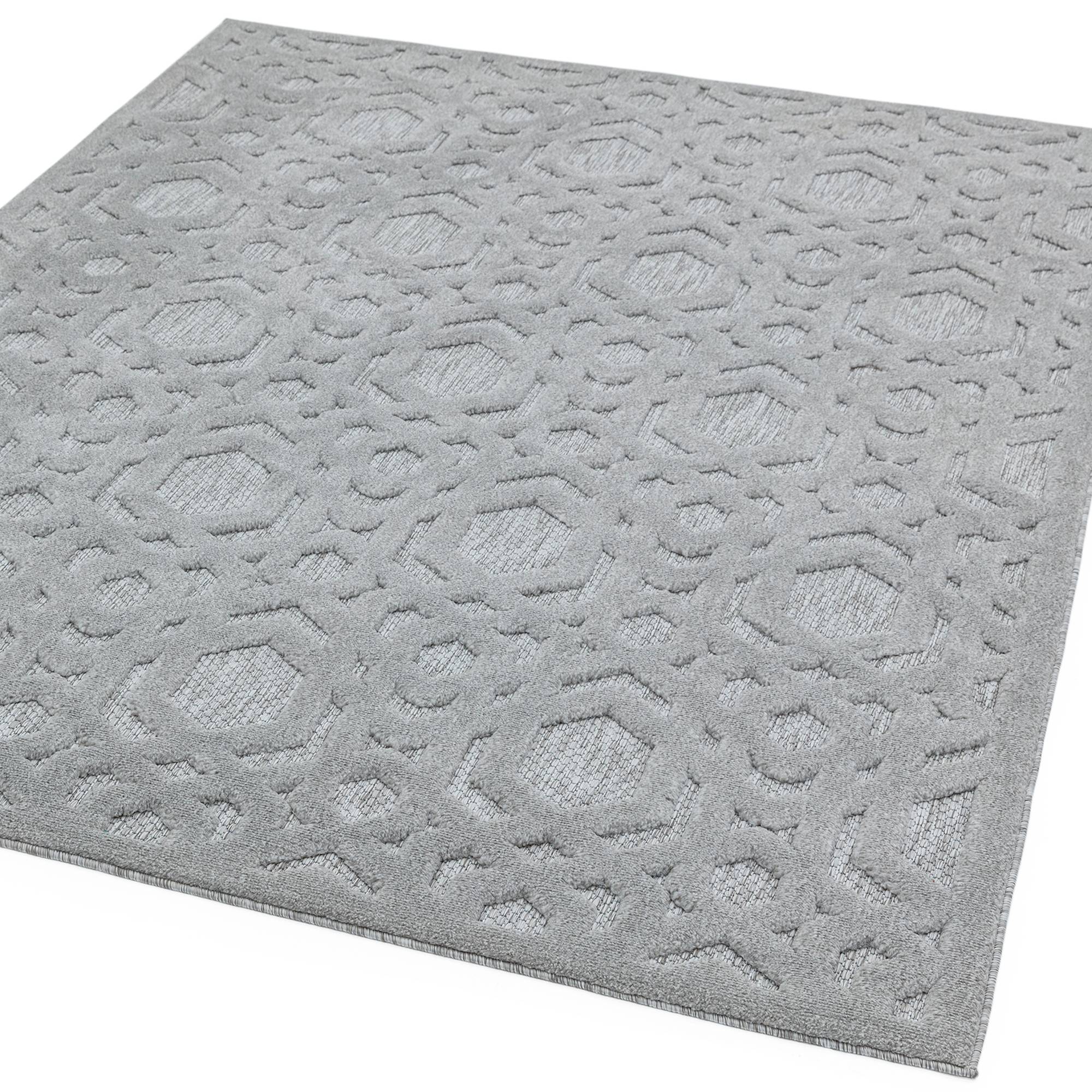 Alfombra Salta SA03 Geométrica Plata