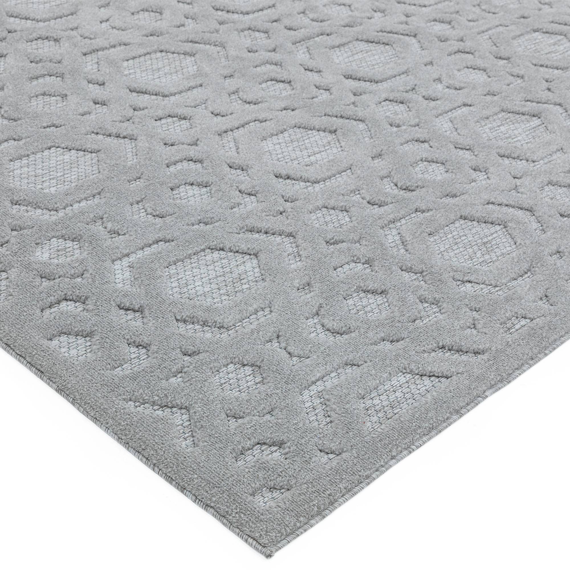 Alfombra Salta SA03 Geométrica Plata