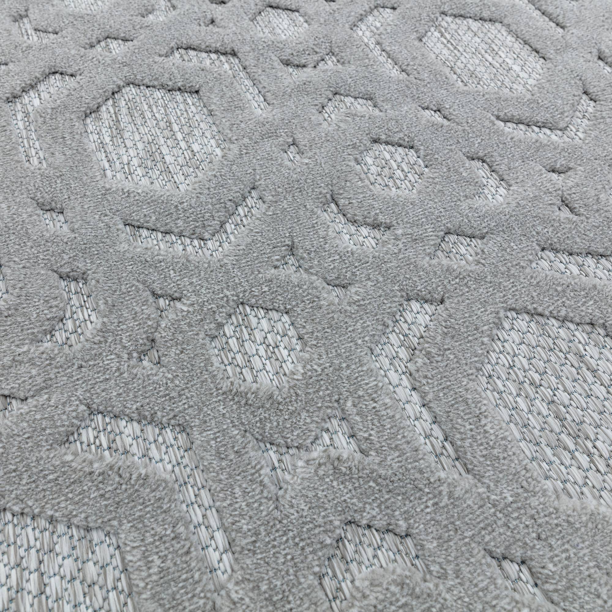 Alfombra Salta SA03 Geométrica Plata