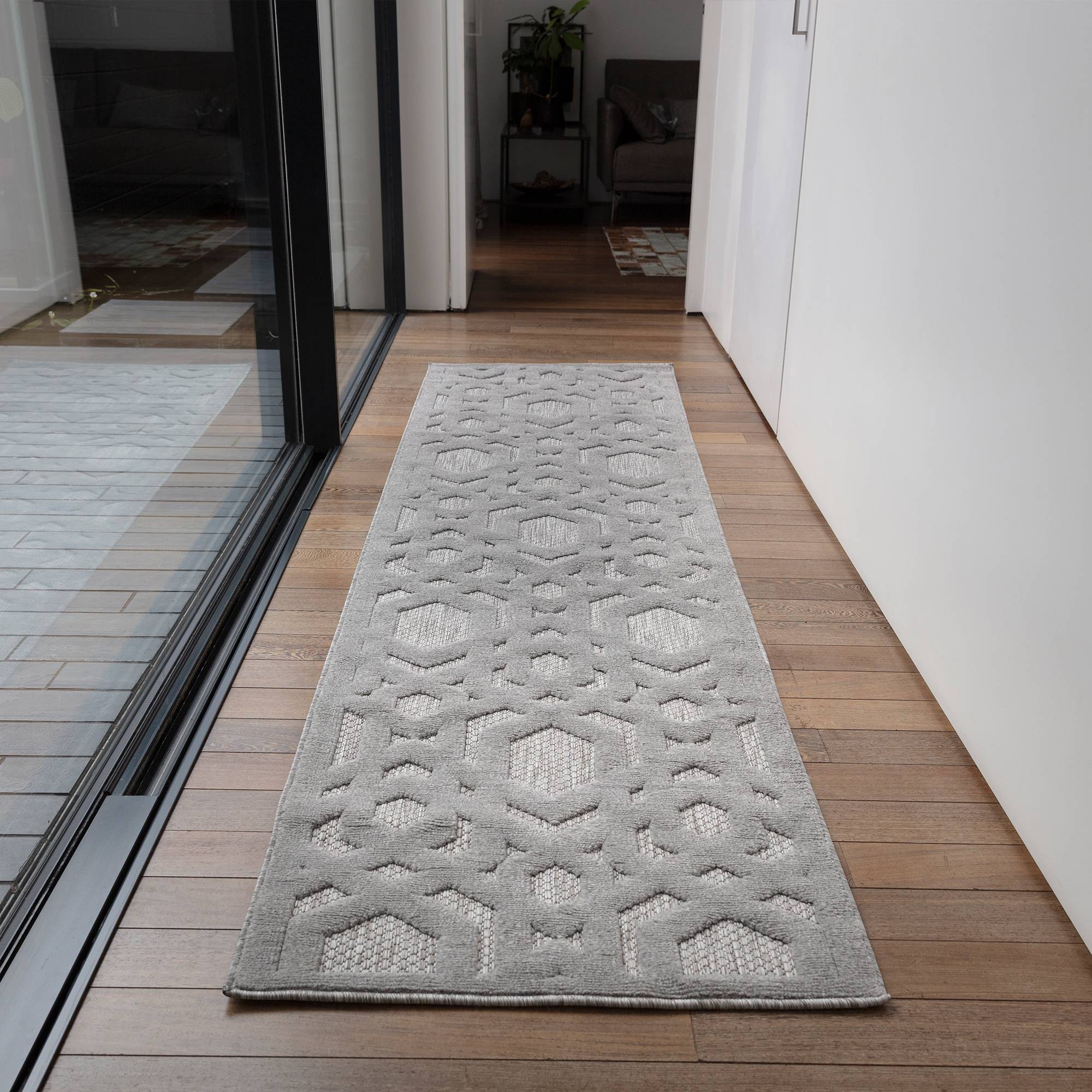 Alfombra Salta SA03 Geométrica Plata