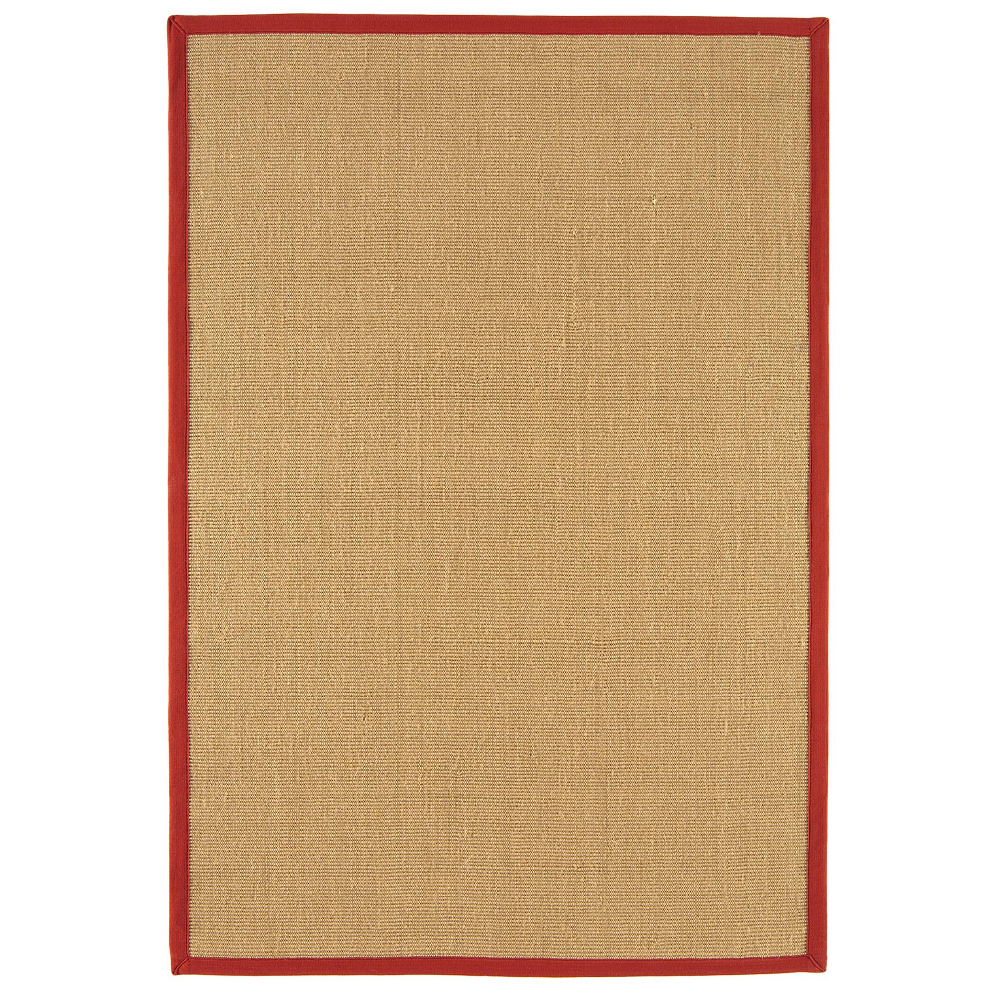 Sisal Linen/Red Border Rug