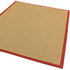 Sisal Linen/Red Border Rug