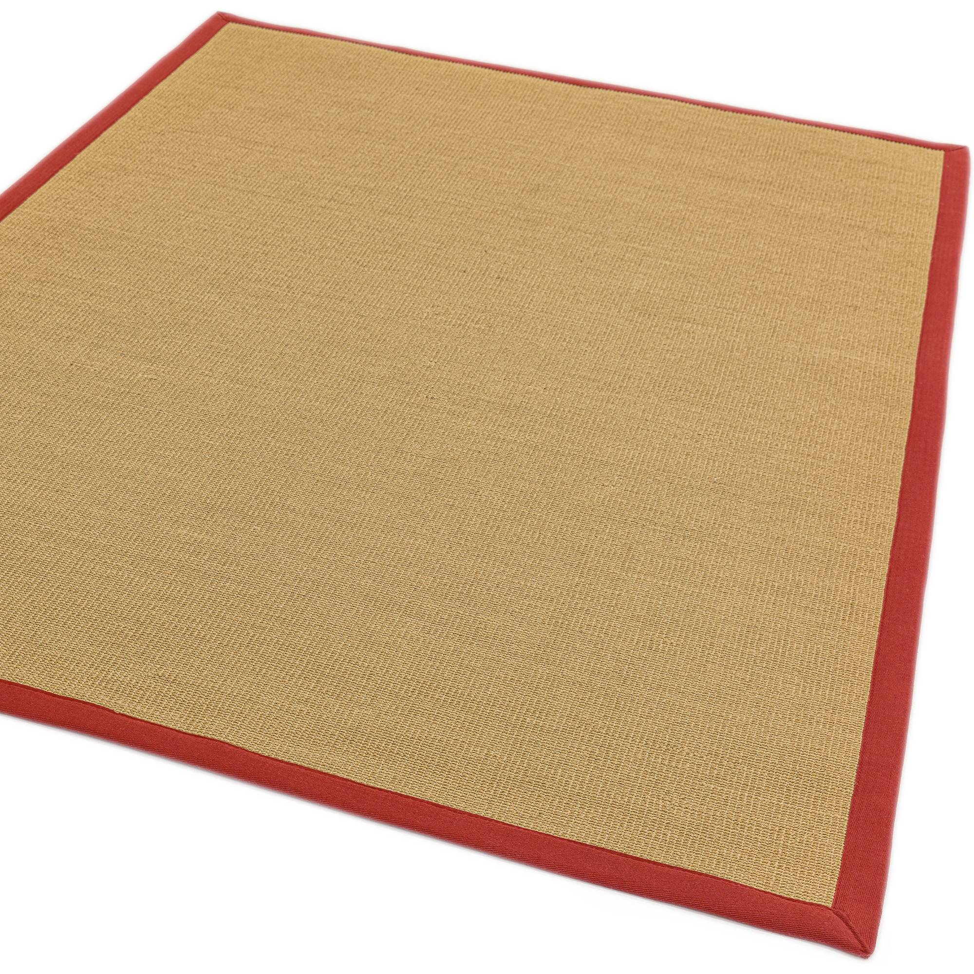 Sisal Linen/Red Border Rug