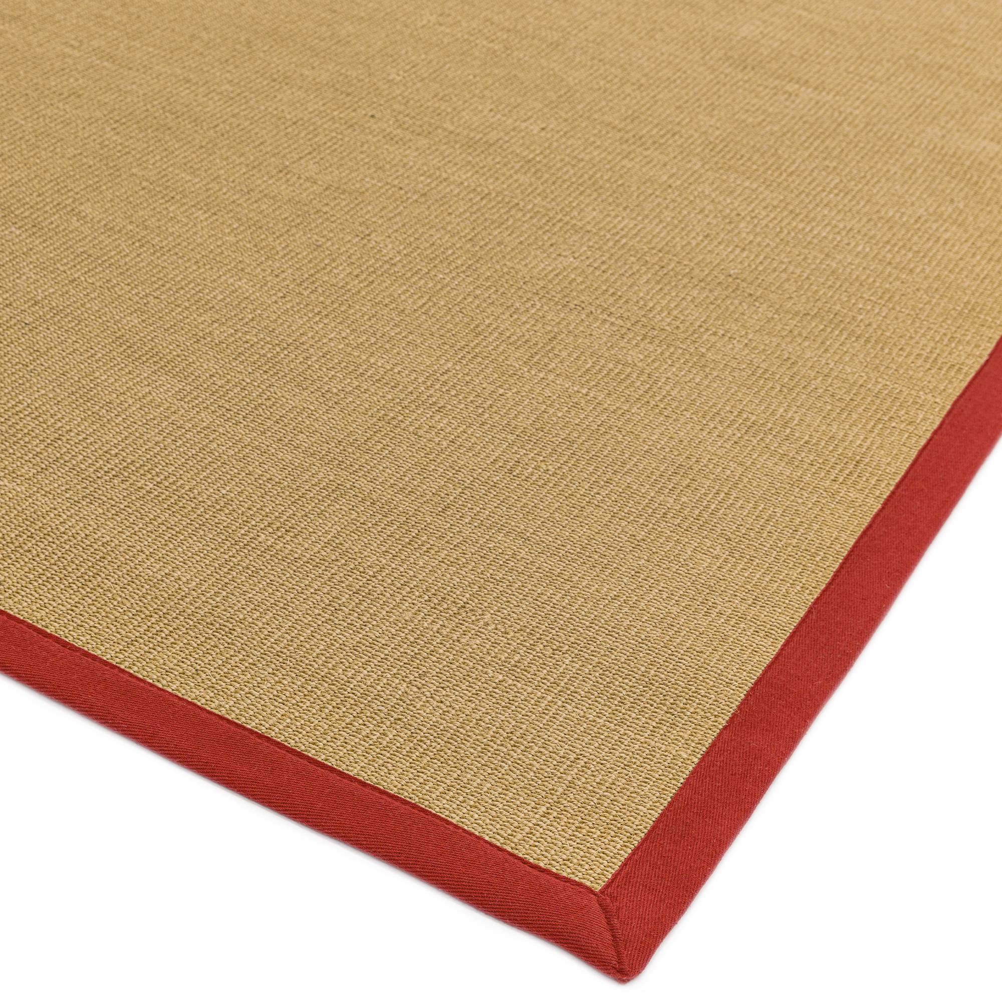 Sisal Linen/Red Border Rug