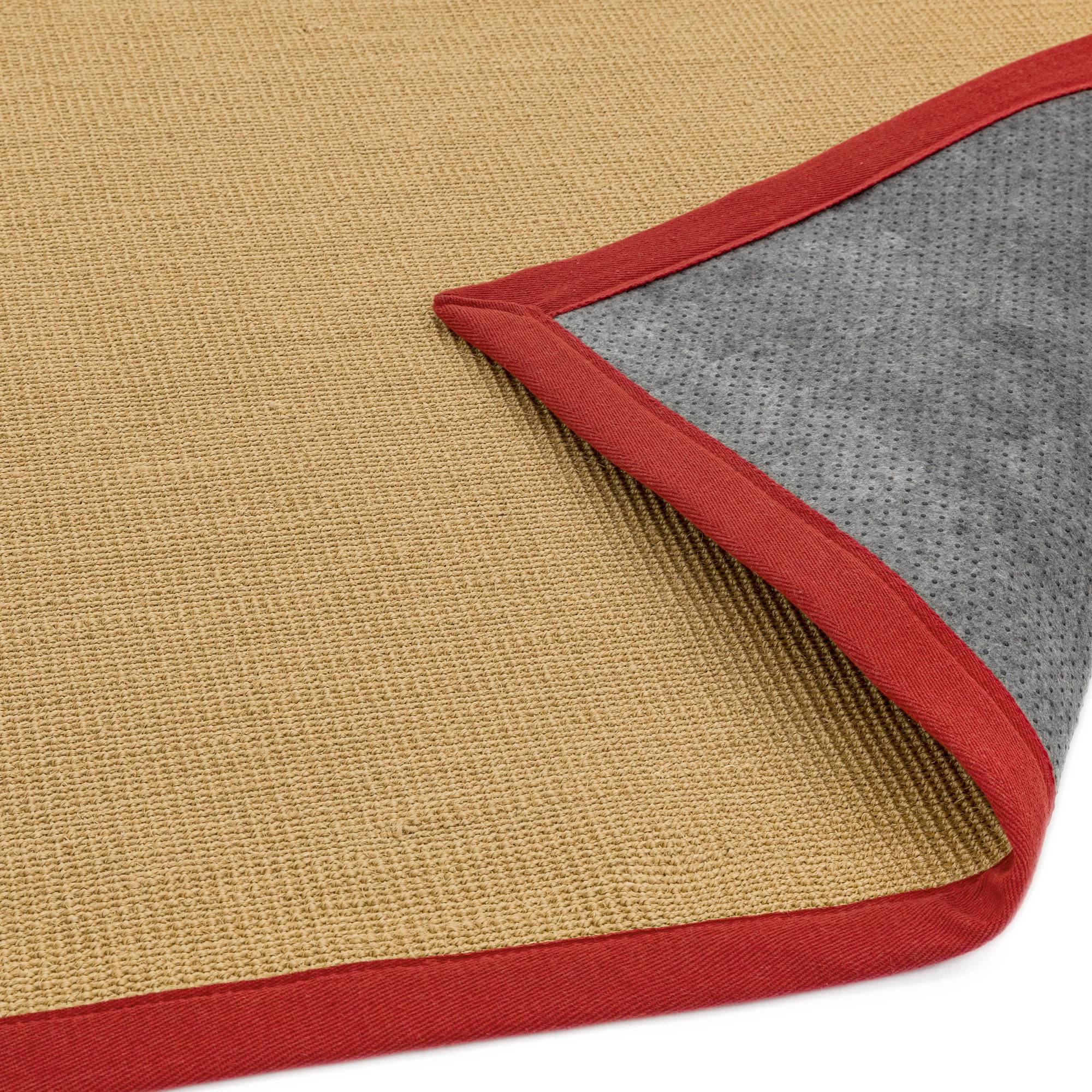 Sisal Linen/Red Border Rug