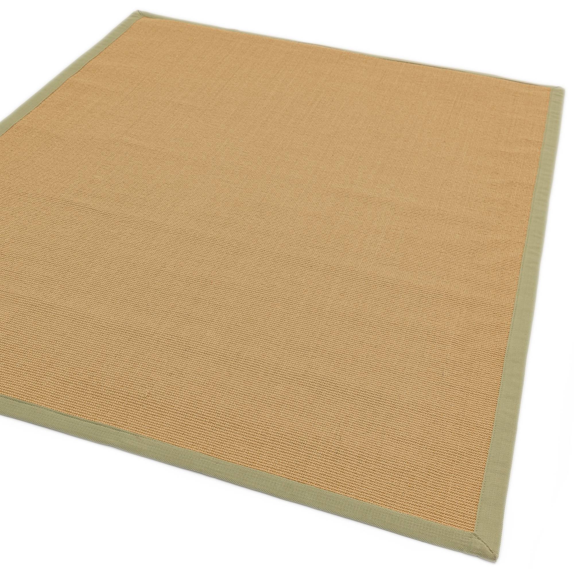 Alfombra de Sisal Lino/Borde Salvia
