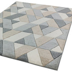 Alfombra Sketch Rombos Gris Moderna Tallada a Mano SK01