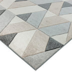 Alfombra Sketch Rombos Gris Moderna Tallada a Mano SK01