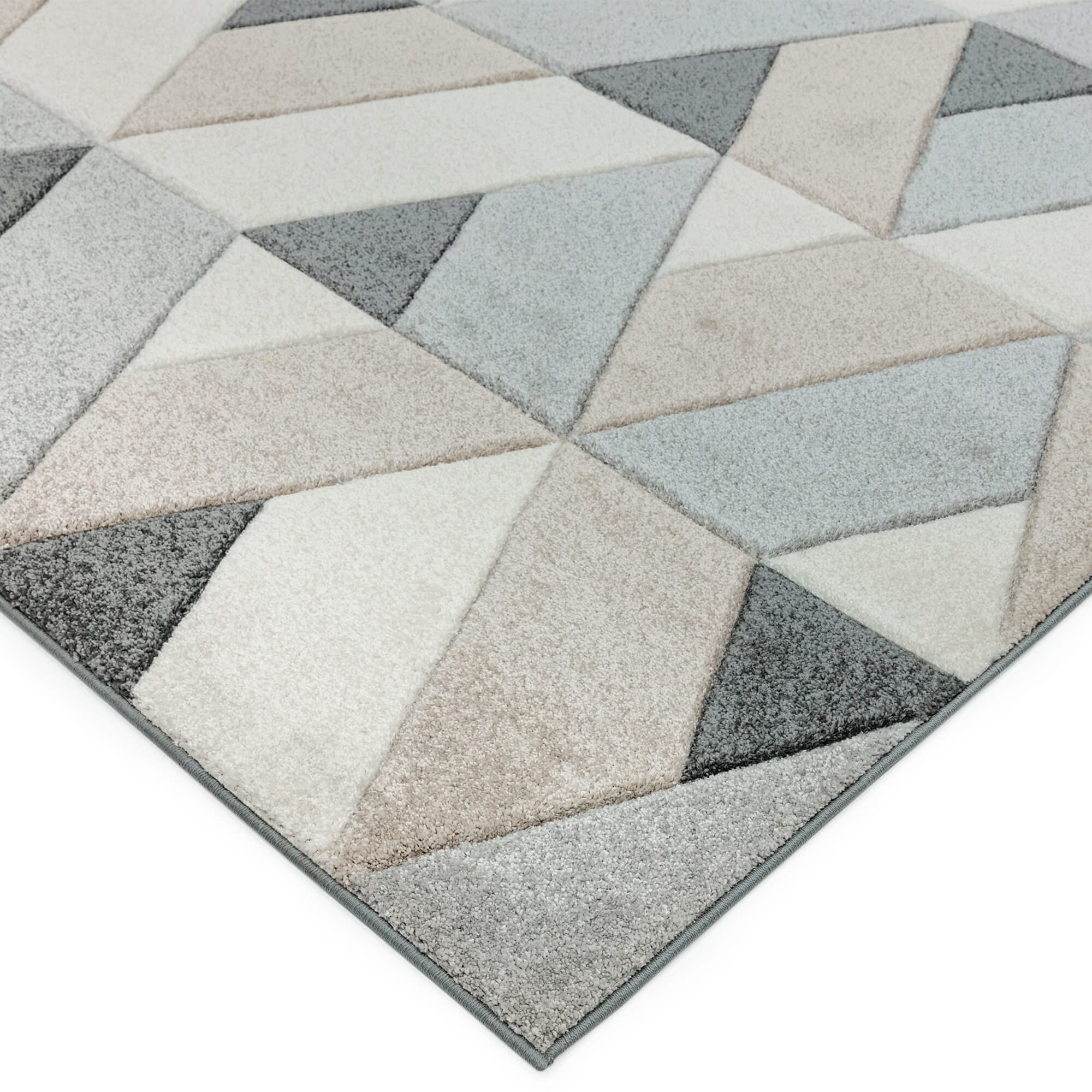 Alfombra Sketch Rombos Gris Moderna Tallada a Mano SK01