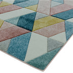 Alfombra Sketch Rombos Multicolor Moderna Tallada a Mano SK02