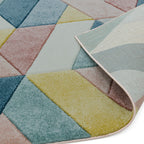 Alfombra Sketch Rombos Multicolor Moderna Tallada a Mano SK02