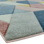 Alfombra Sketch Rombos Multicolor Moderna Tallada a Mano SK02