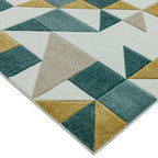 Alfombra Sketch Formas Verdes Moderna Tallada a Mano SK03