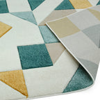Alfombra Sketch Formas Verdes Moderna Tallada a Mano SK03