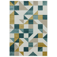 Sketch Shapes Green Modern Hand Carved Rug SK03