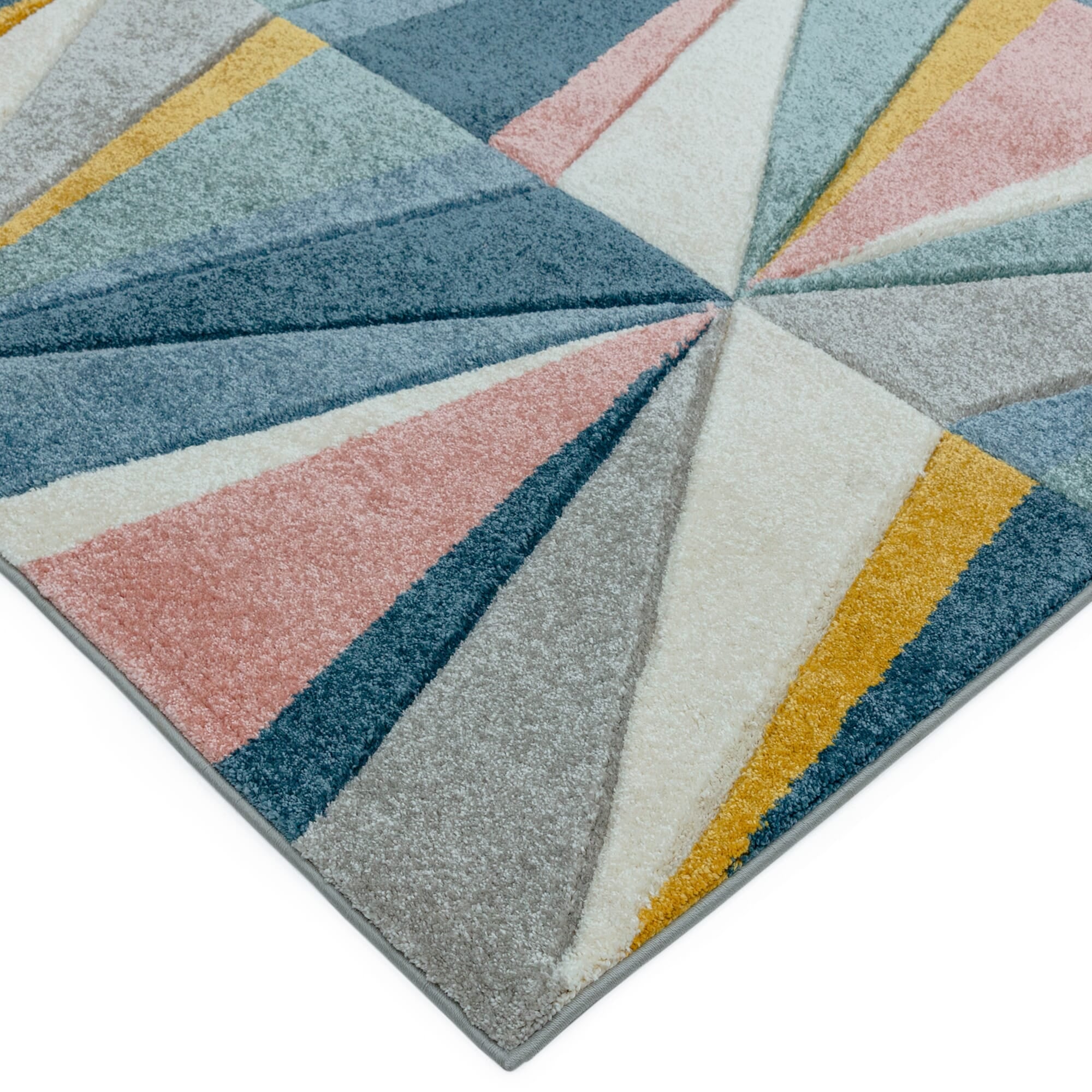 Alfombra Sketch Diamante Multicolor Moderna Tallada a Mano SK04