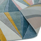 Alfombra Sketch Diamante Multicolor Moderna Tallada a Mano SK04