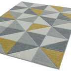 Alfombra Sketch Cúbica Ocre Moderna Tallada a Mano SK06