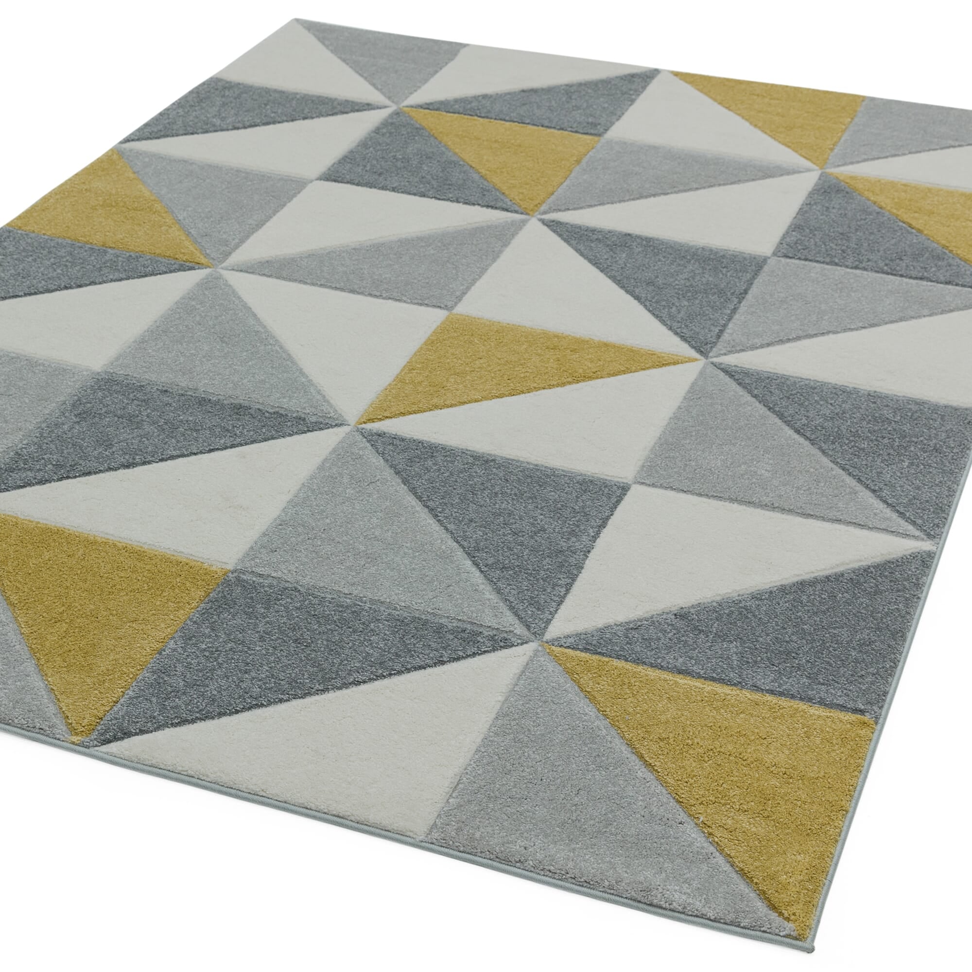 Alfombra Sketch Cúbica Ocre Moderna Tallada a Mano SK06
