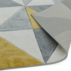 Alfombra Sketch Cúbica Ocre Moderna Tallada a Mano SK06