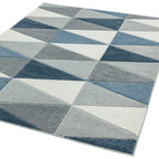 Alfombra Sketch Cometa Azul Moderna Tallada a Mano SK07