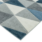 Alfombra Sketch Cometa Azul Moderna Tallada a Mano SK07