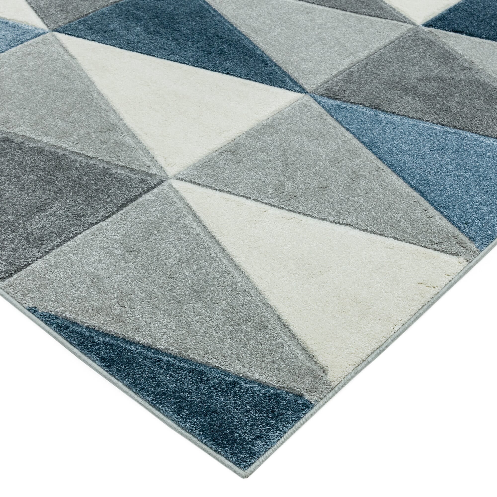 Alfombra Sketch Cometa Azul Moderna Tallada a Mano SK07