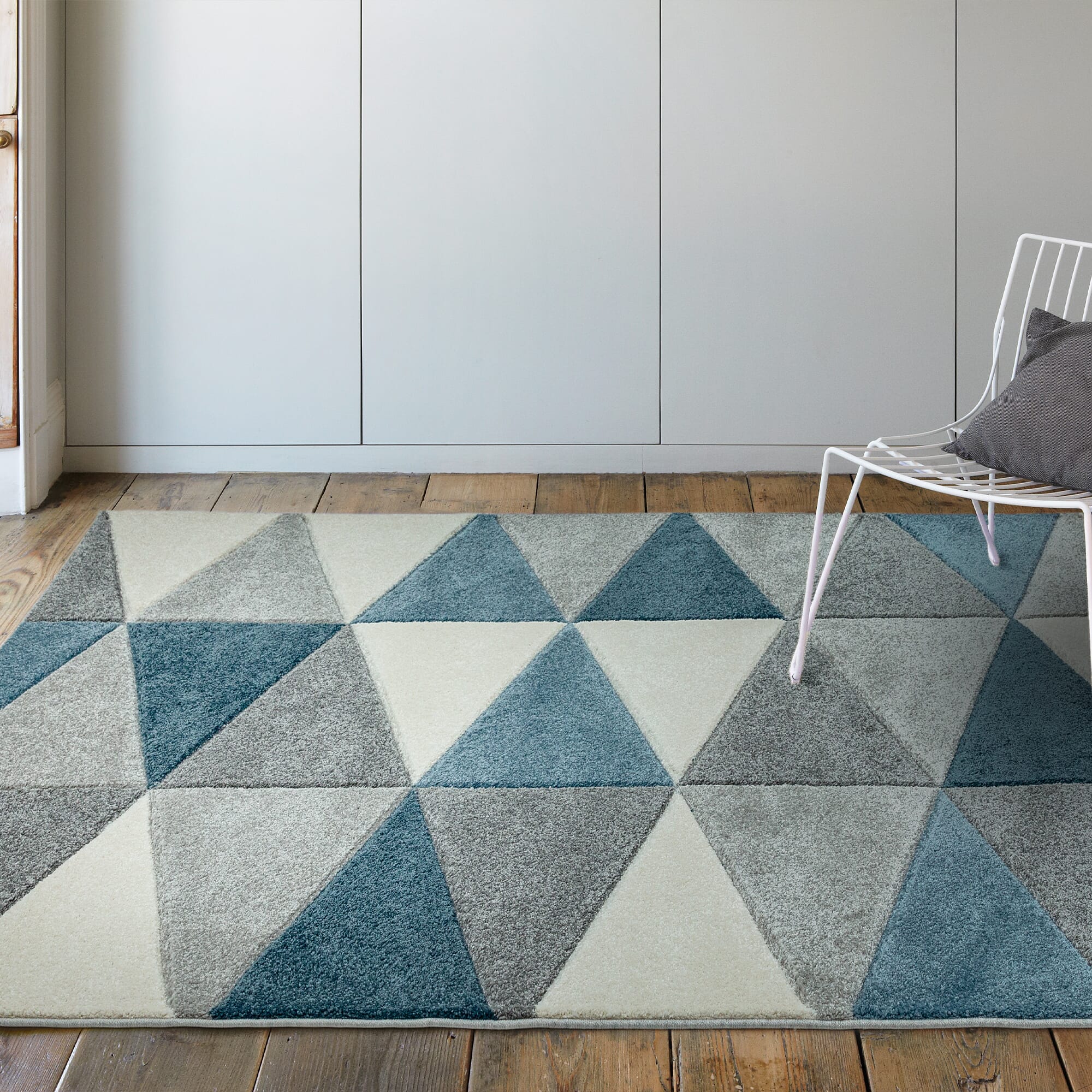 Sketch Kite Blue Modern Hand Carved Rug SK07