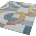 Alfombra Sketch Retro Multicolor Moderna Tallada a Mano SK08
