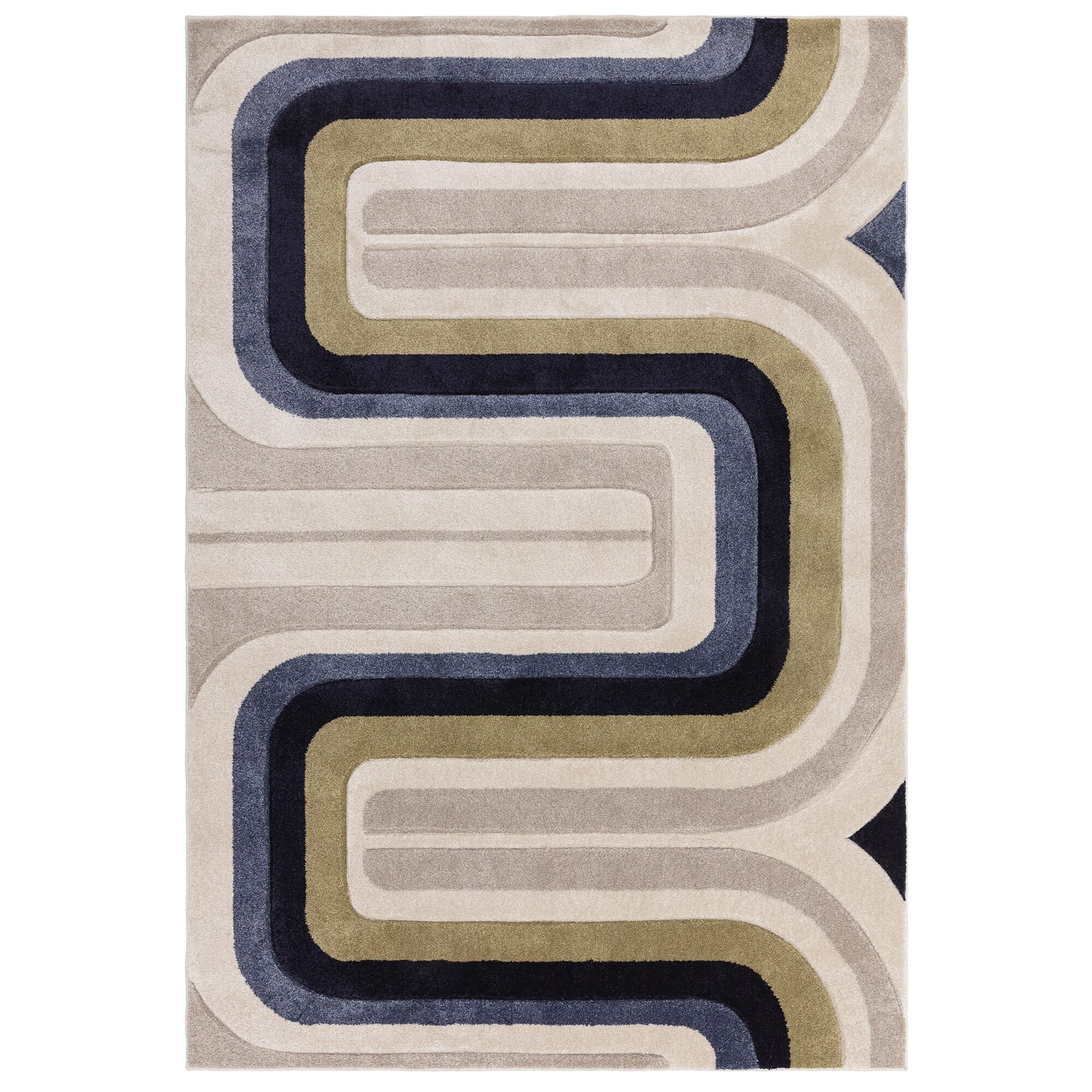 Sketch Contour Blue Rug SK18