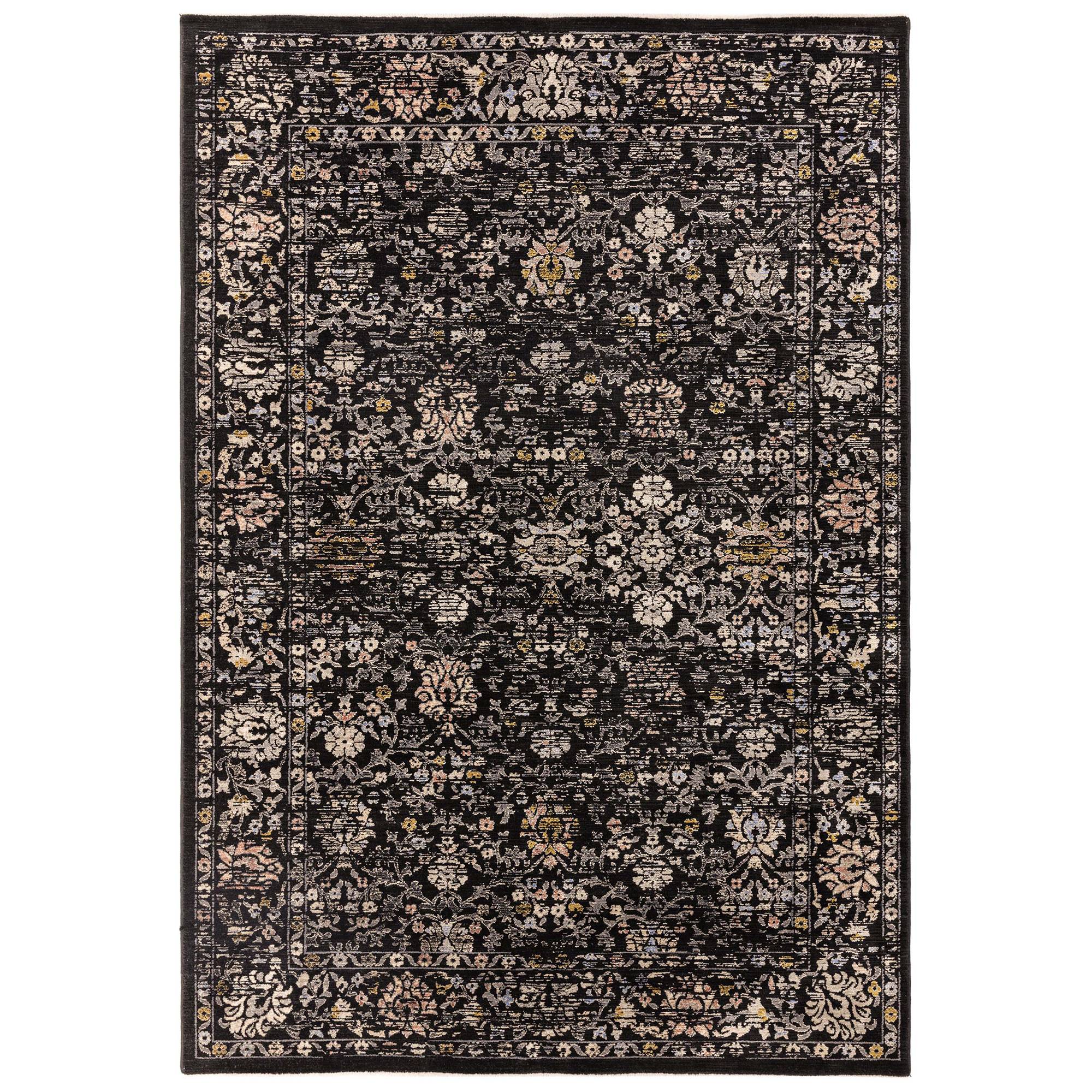 Sovereign Black Vintage Floral Rug