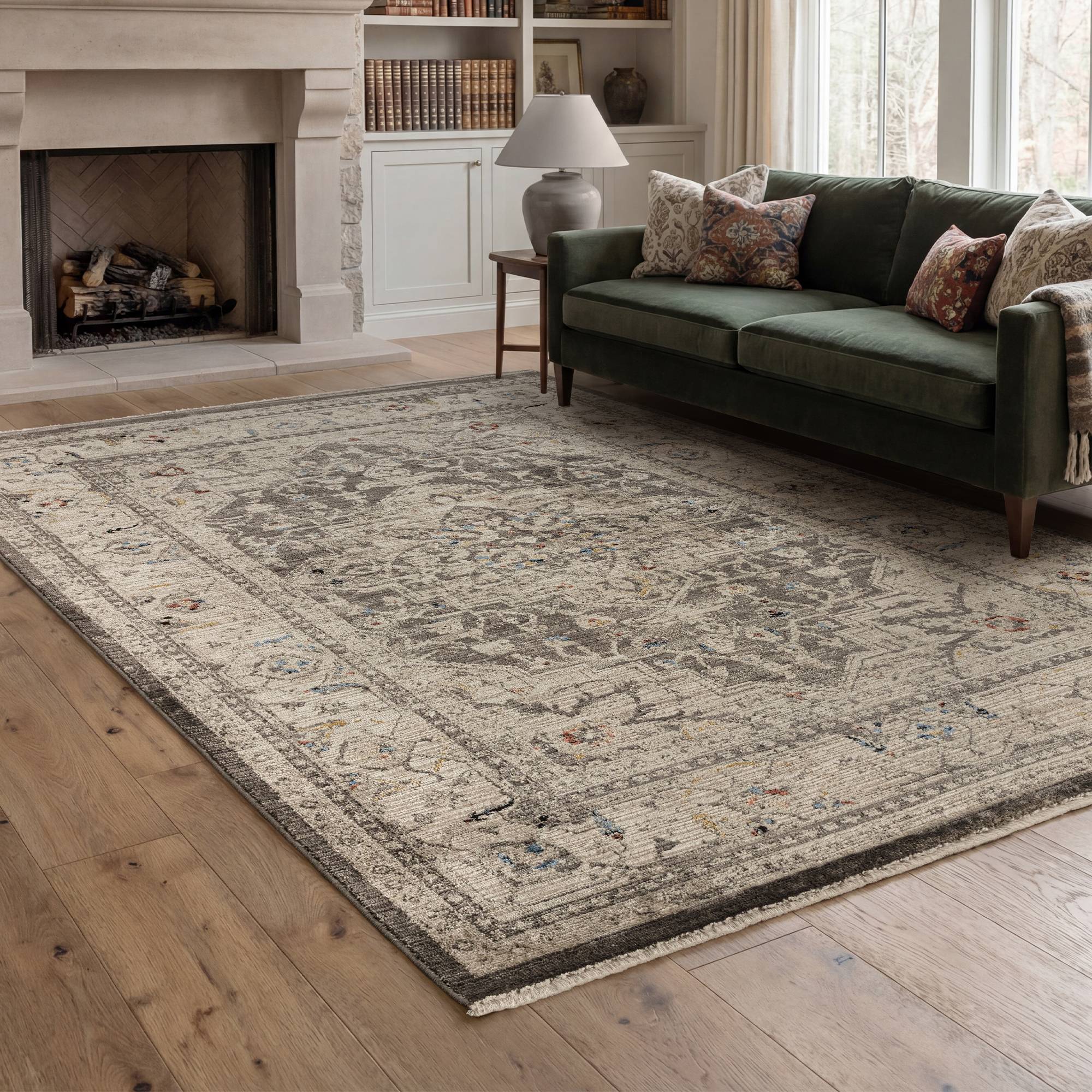 Alfombra Sovereign Charcoal Medallion