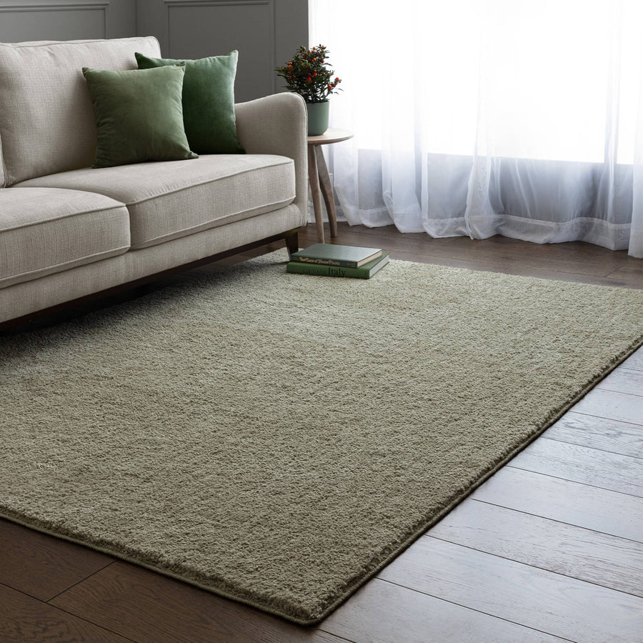 Super Snug Washable Sage Rug
