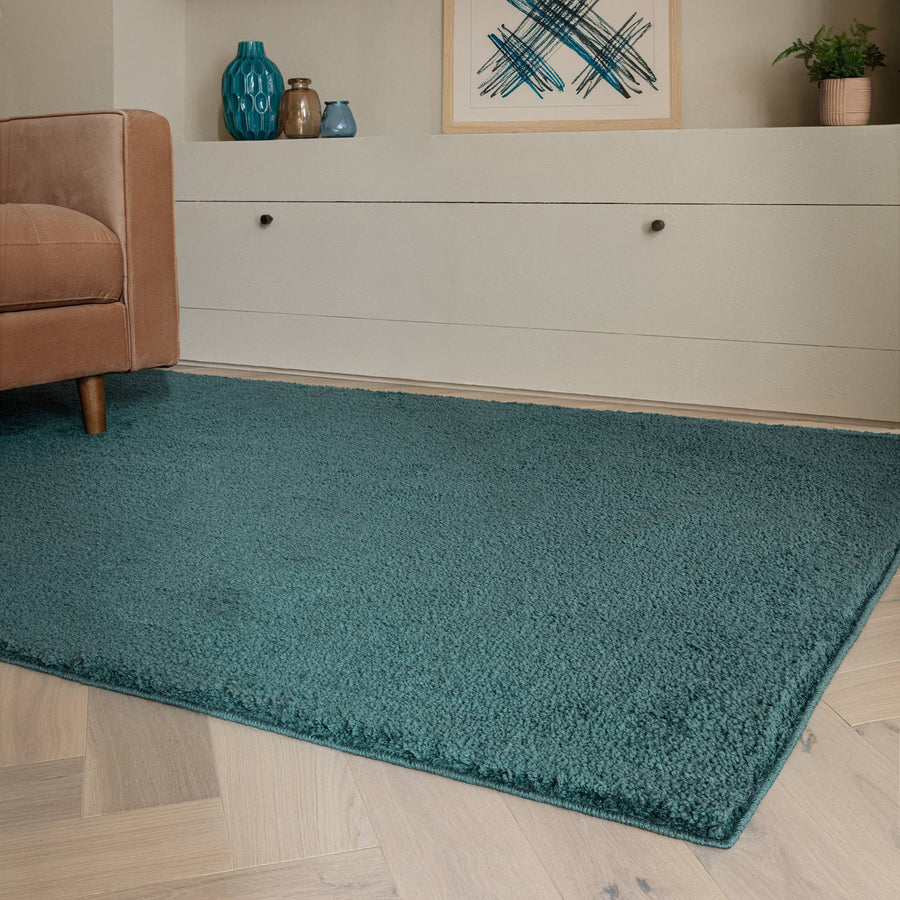Super Snug Washable Teal Rug