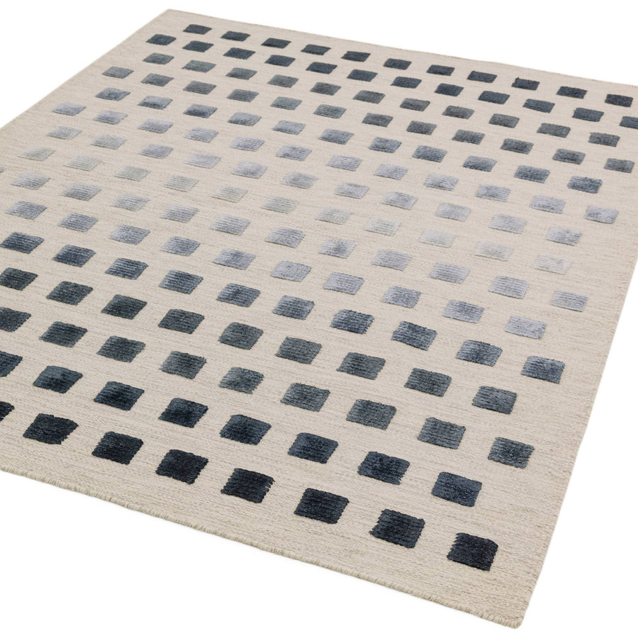 Theo Silvery Squares Rug