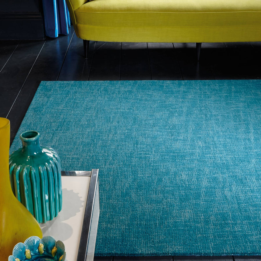 Tweed Teal Wool Hand Tufted Rug